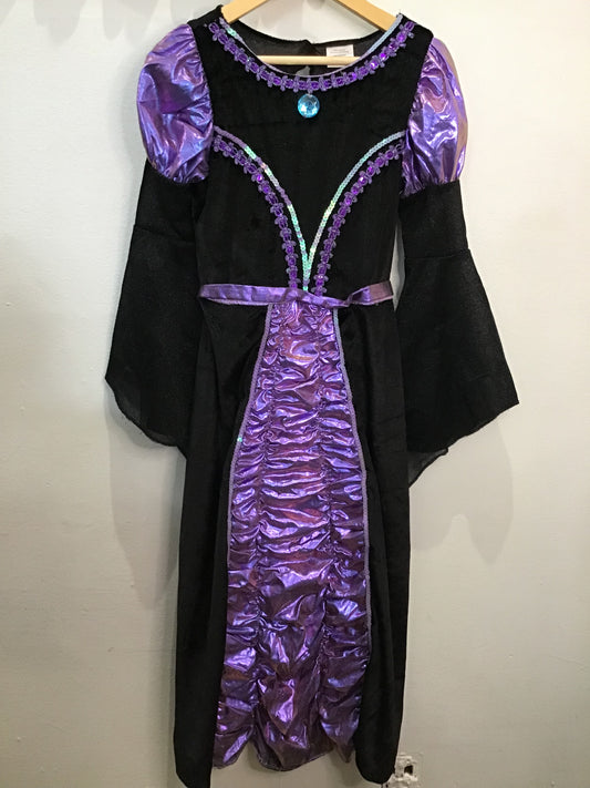 Sparkly purple black costume dress 8-12y