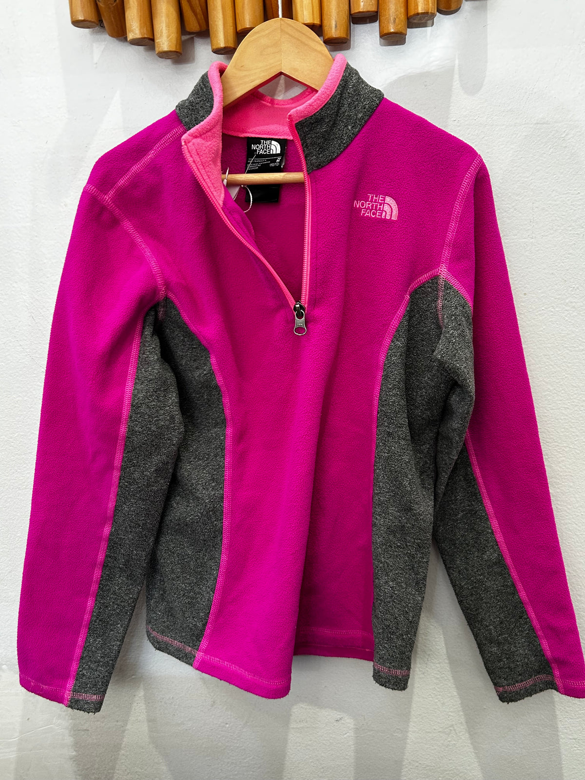 The North Face pink fleece quarterzip 10-12y