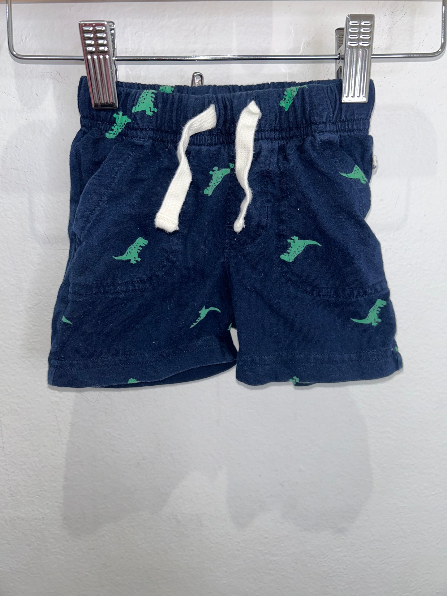 Navy dinos cotton shorts 12-18m