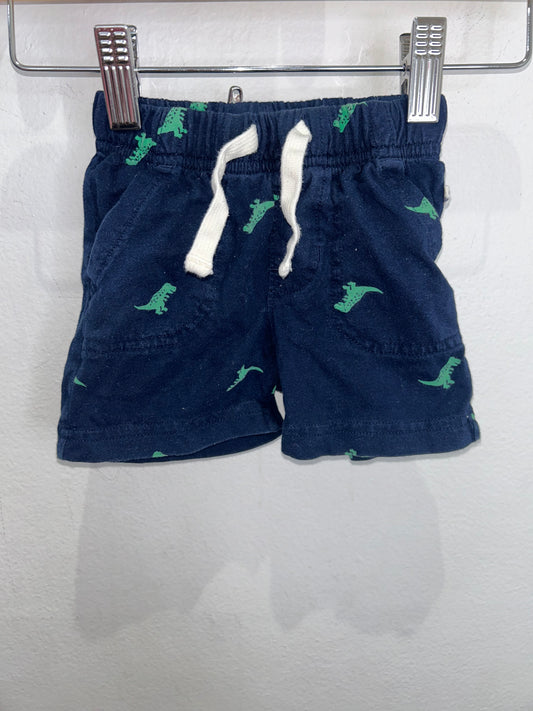 Navy dinos cotton shorts 12-18m
