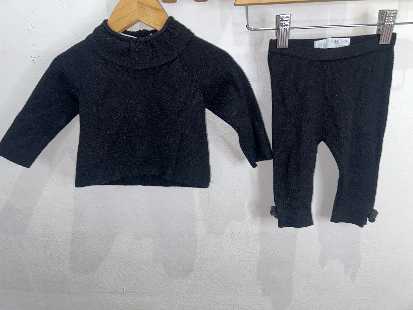 Black sweater set 6-9m