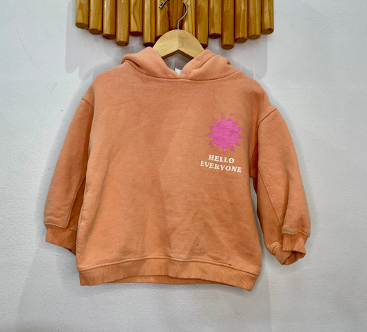 Hello peach hoodie 4-5y