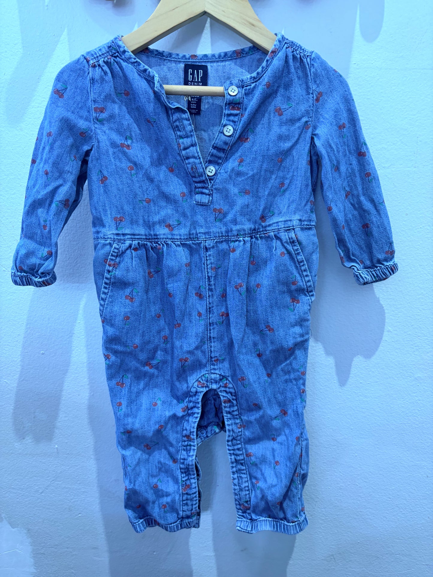 Cherries coveralls 6-12m