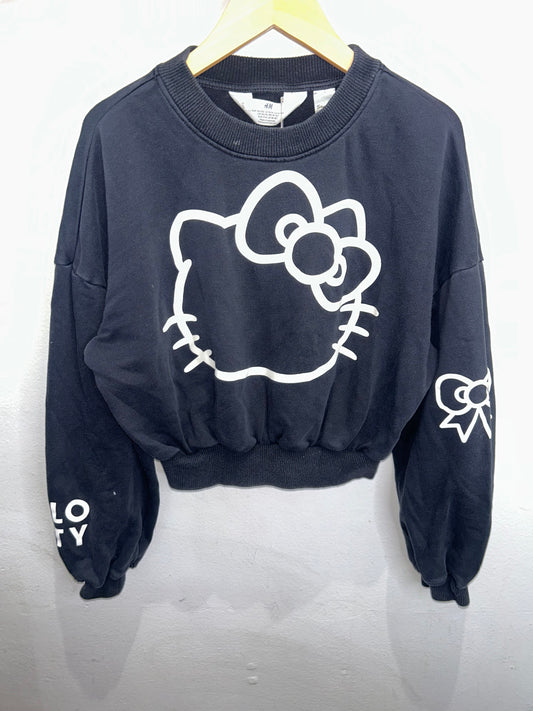 Black Hello Kitty pullover 10-12y