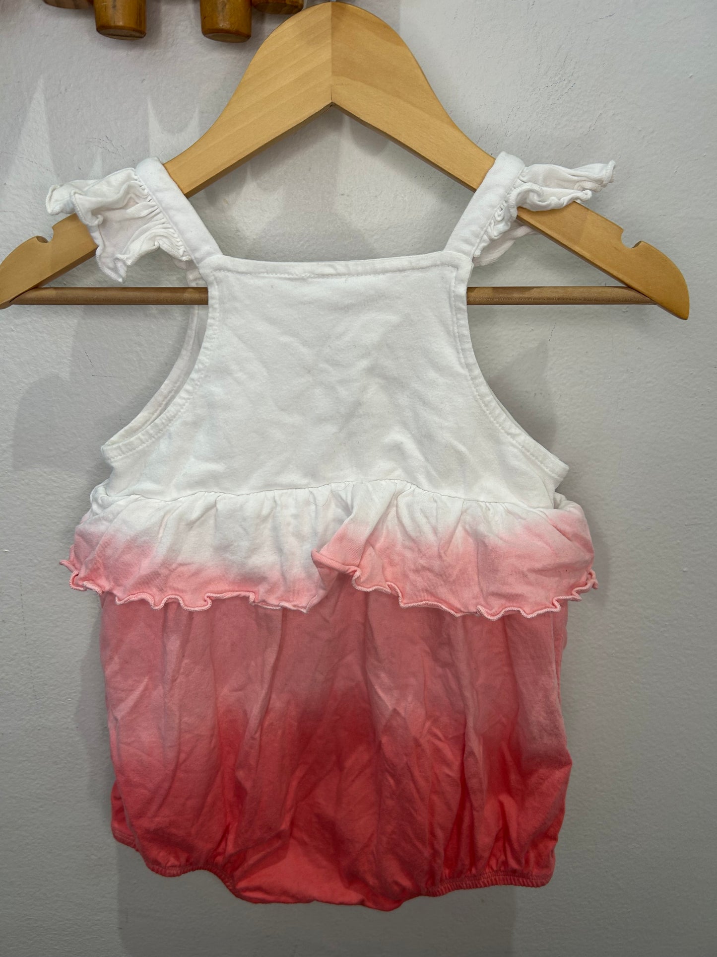 Pink tie dye shorty romper 18m