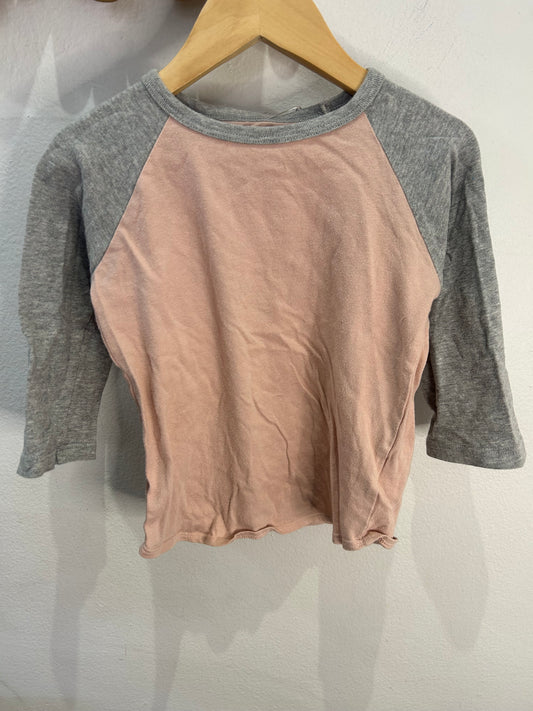 Minimioche pink baseball tee 3-4y