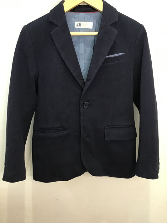 Navy texture blazer 7-8y