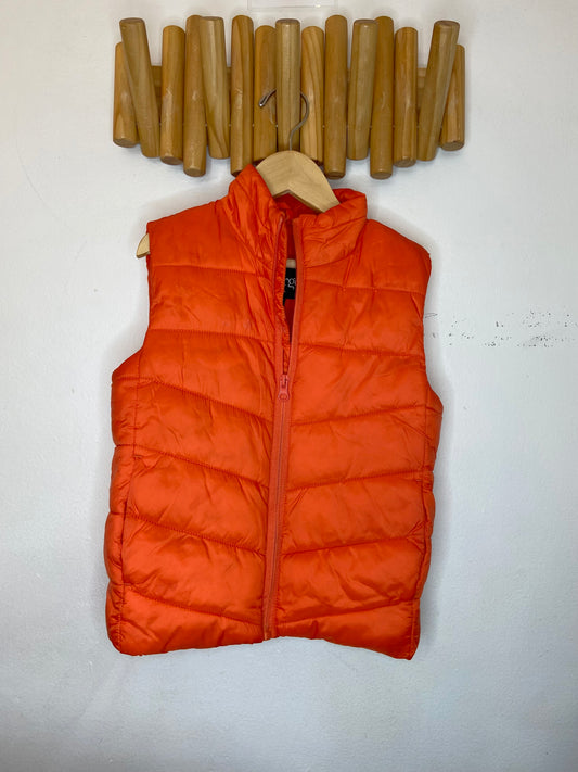 Neon orange puffer vest 4-5y