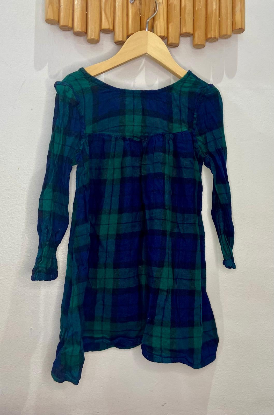 Green flannel dress 4y