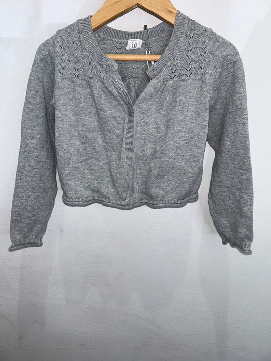 Grey crochet cardigan 4y
