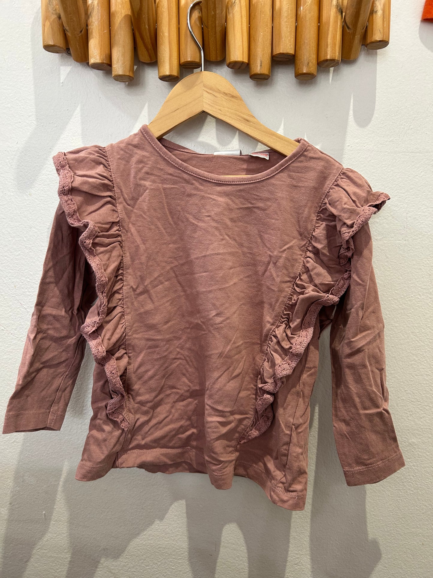 Pink side frill longsleeve 3-4y