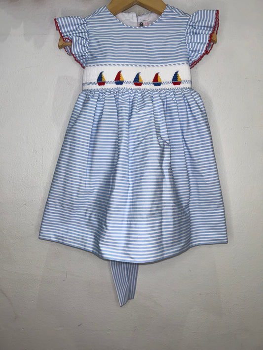 Sail Boat Dress- NEW- 12m