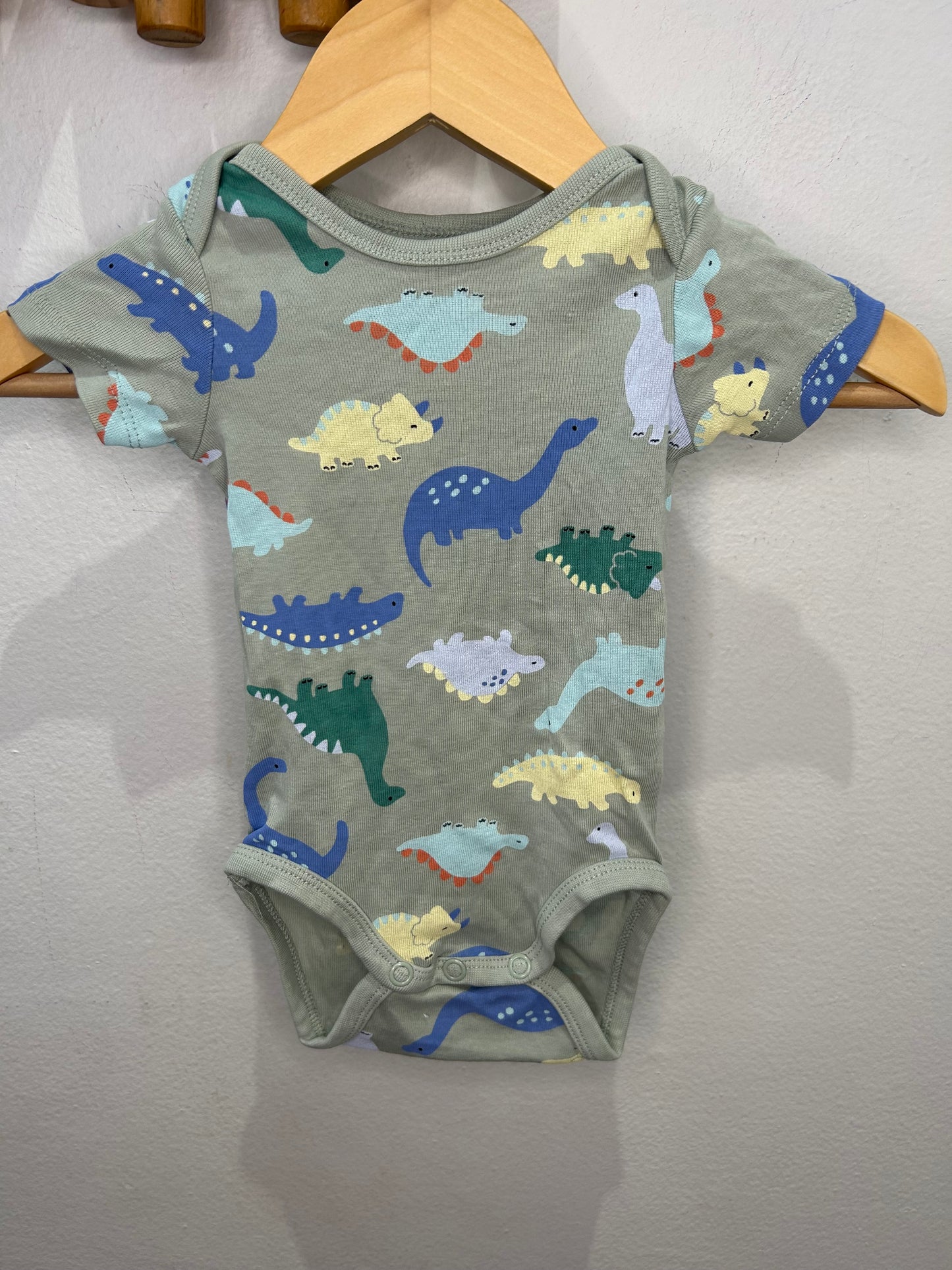 Teal dnos onesie 2-4m