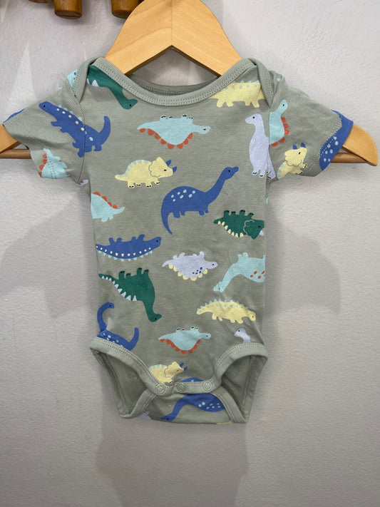 Teal dnos onesie 2-4m