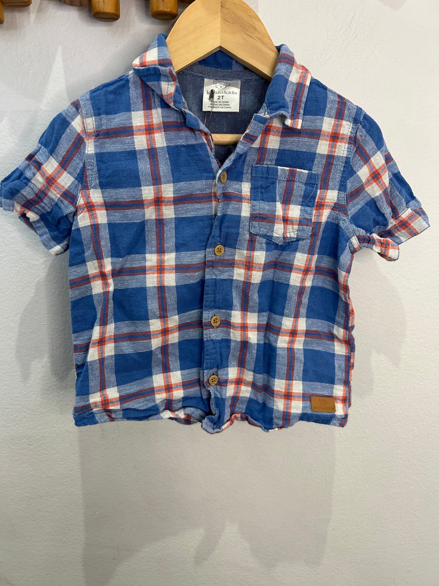 Blue checkered breezy shirt 2y