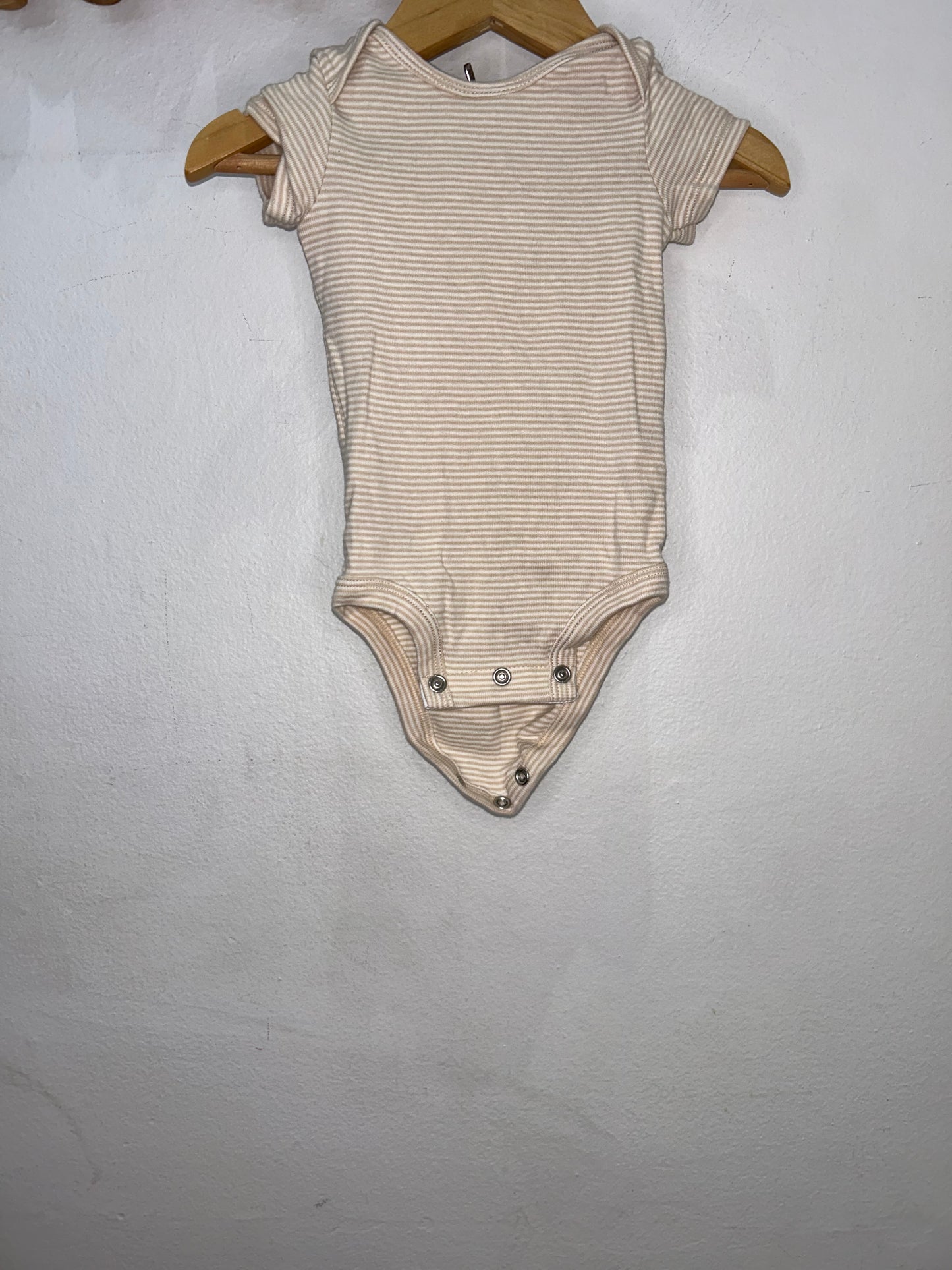 Light brown stripe onesie 3m