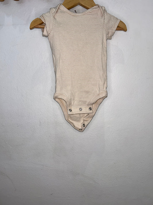 Light brown stripe onesie 3m