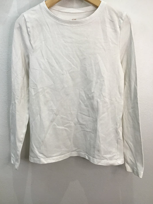 Tee white longsleeve 6-8y