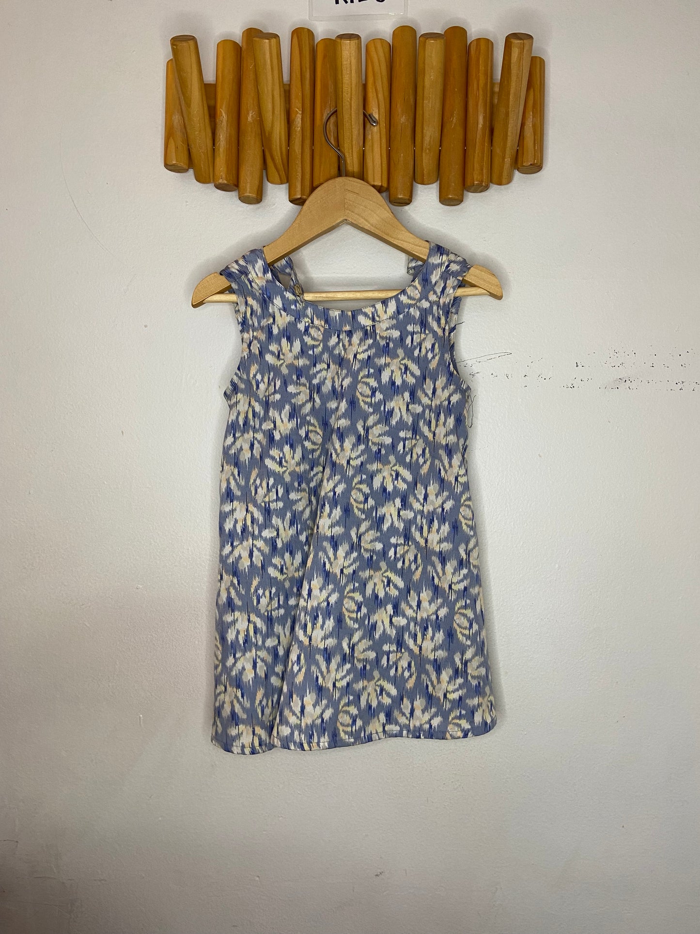 Blue print silk dress 2y