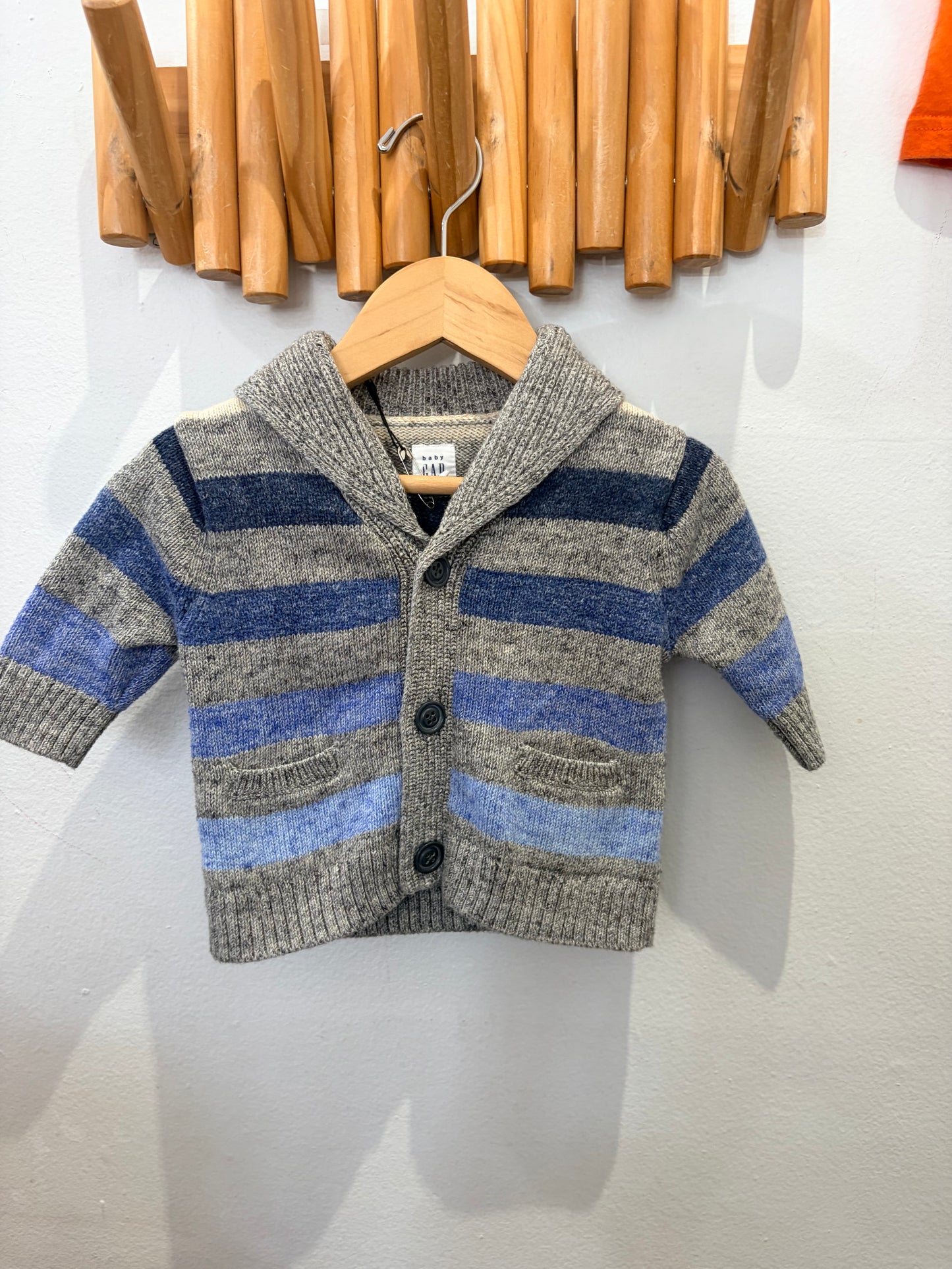 Blue stripes collar sweater 0-3m