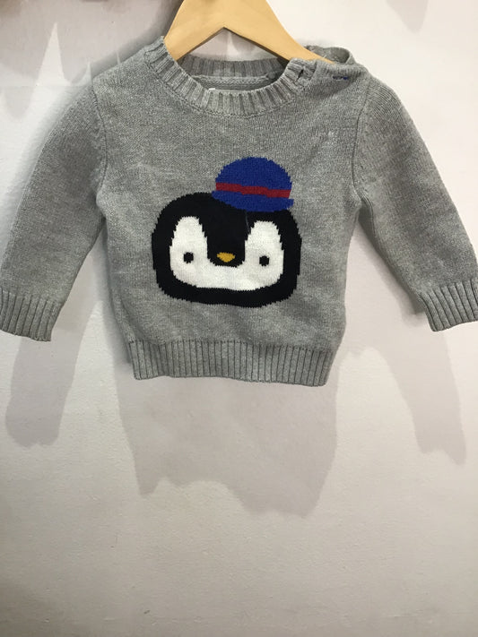 Penguin sweater 6-12m