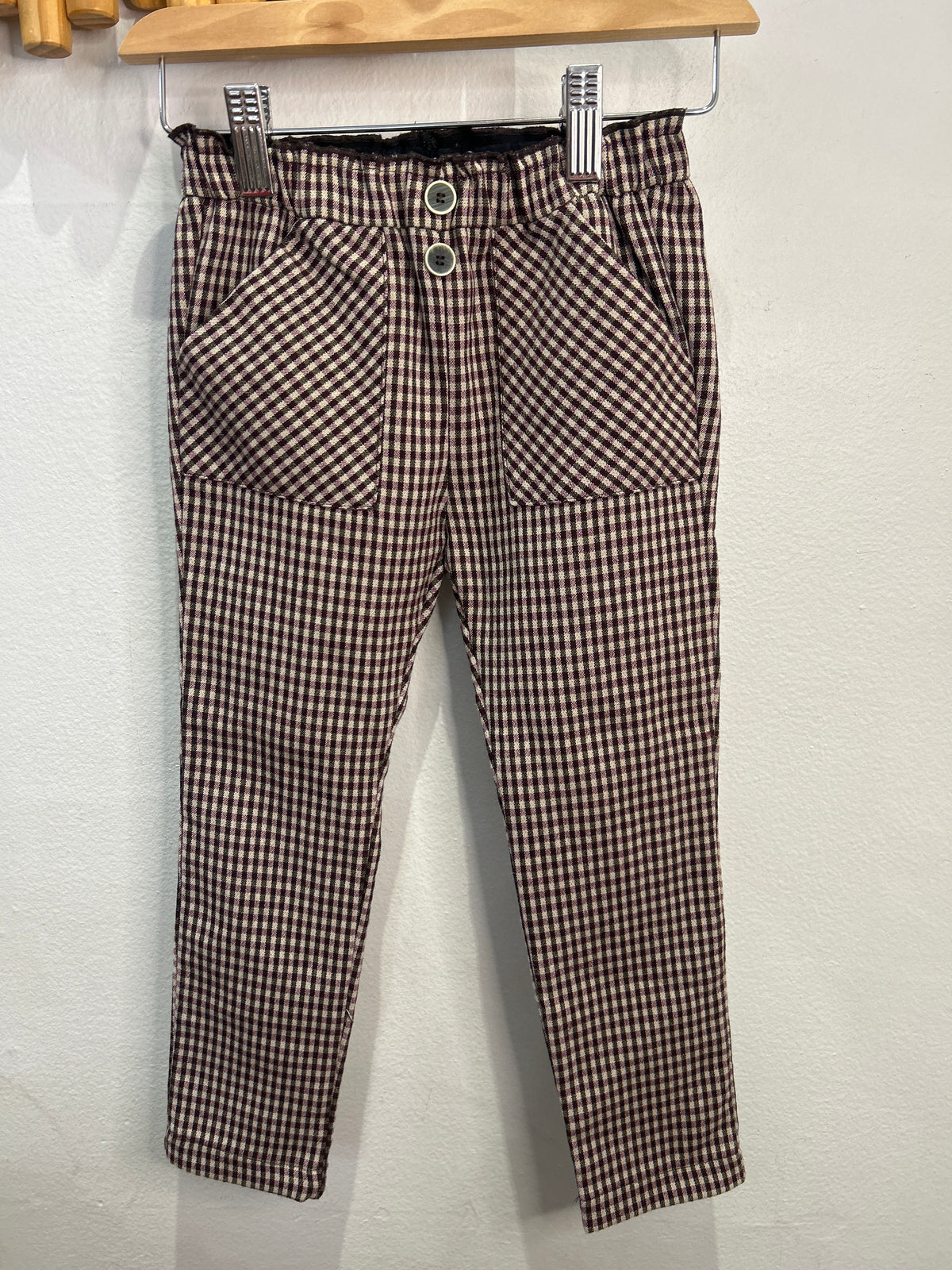 Lined plaid pants 4-5y