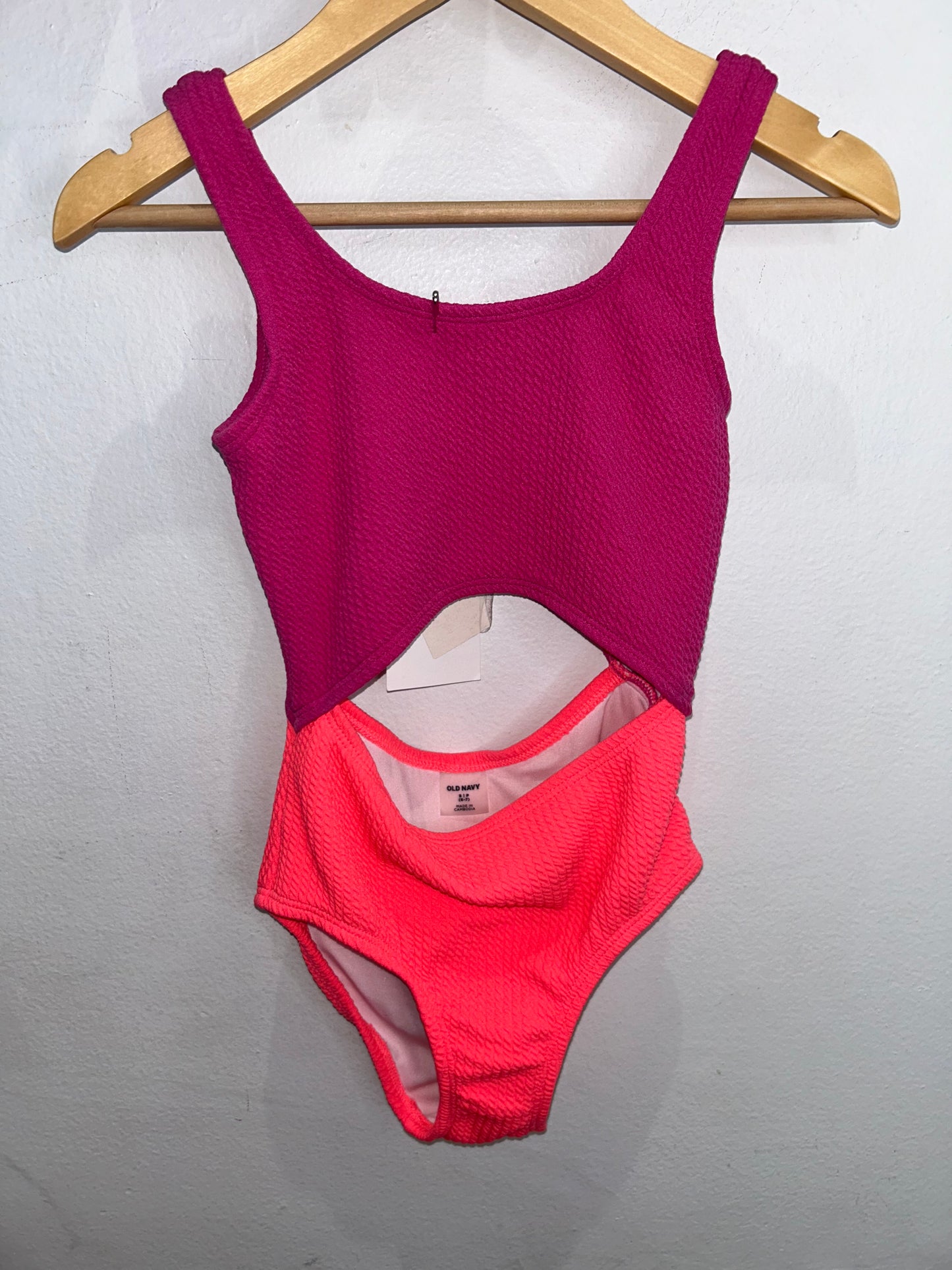 Color block cut-out swimsuit 6-7y