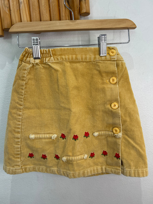 Corduroy embroidered skirt 4y