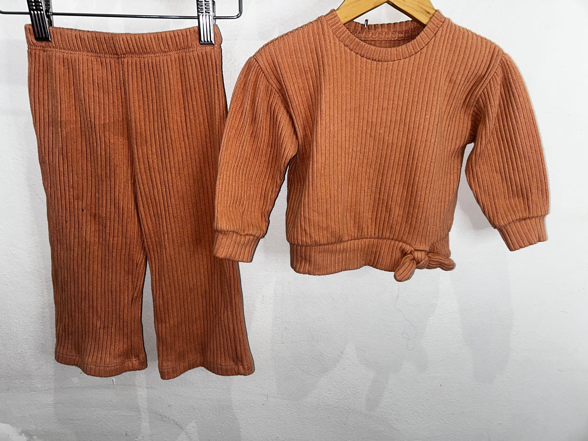 Rust ribbed set 12-18m