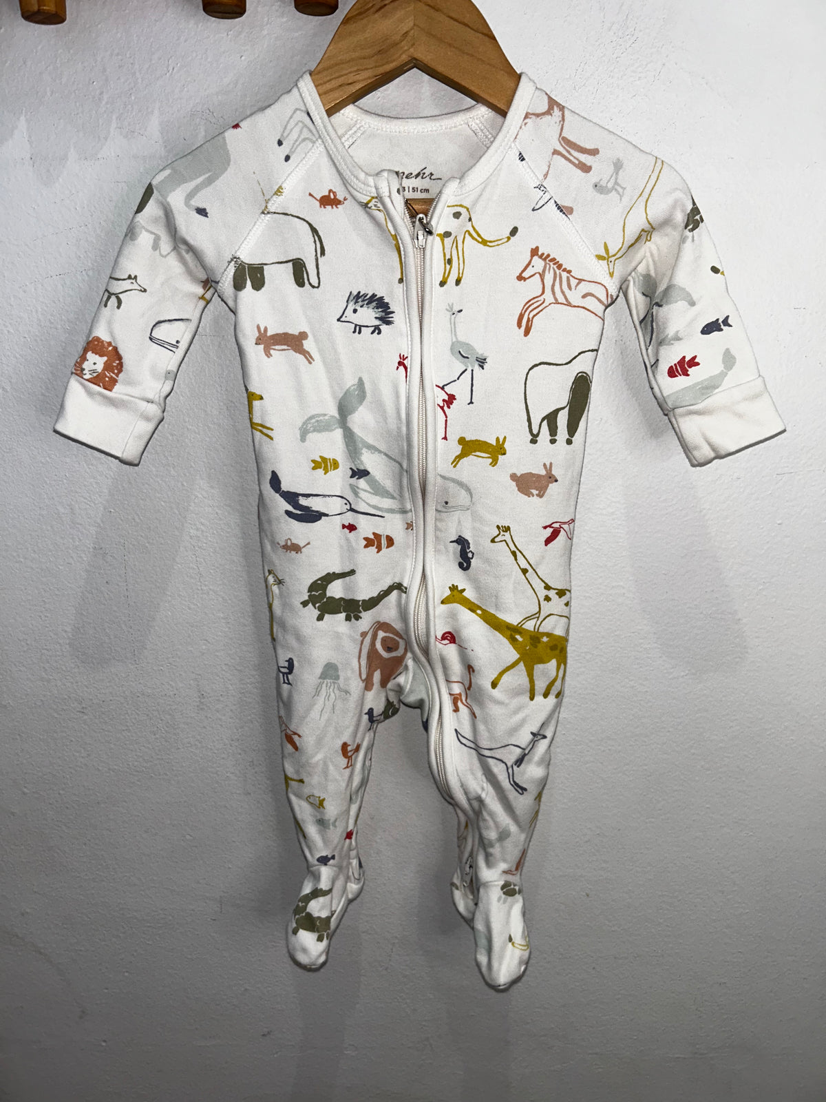 Pehr animals sleeper 0-3m