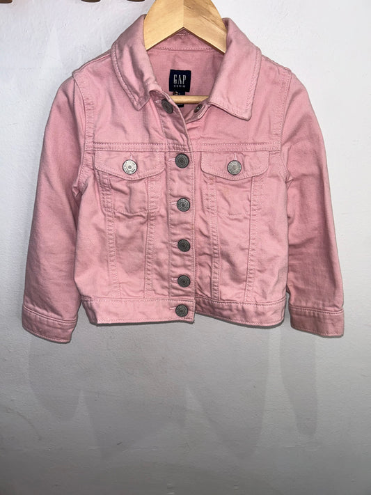 Pink denim jacket 4y