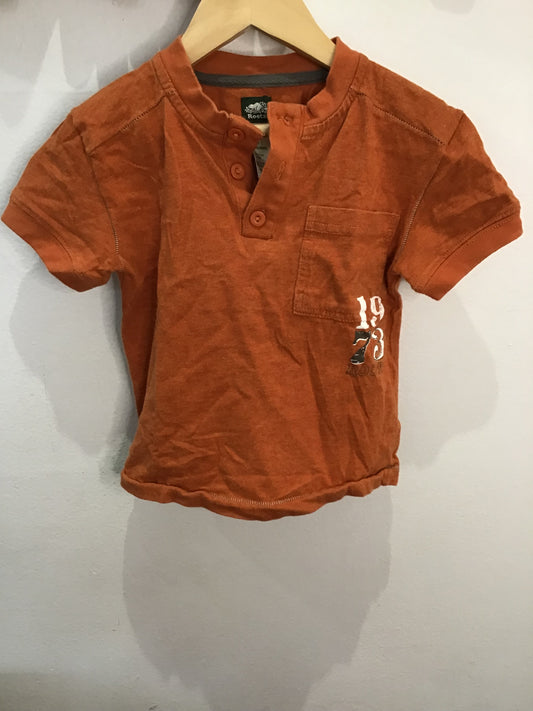 Roots orange henley tee 2y