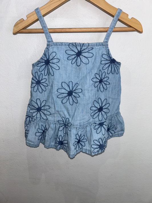 Embroider denim tanktop 3y