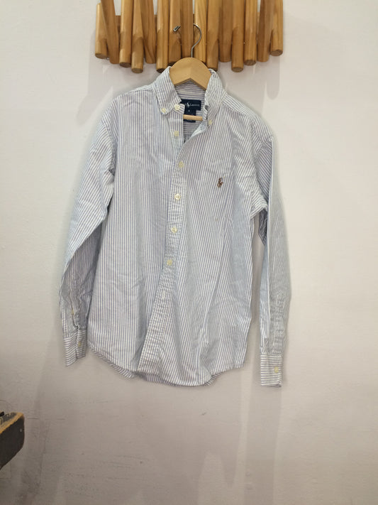 Blue stripes wrinkle free shirt 8y