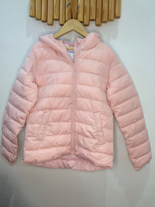 Light pink packable puffer 8y