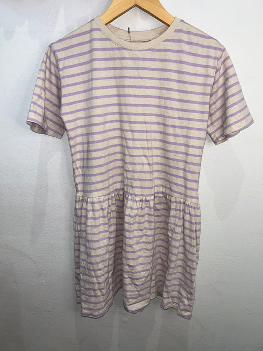 Purple striped dress 7-8y