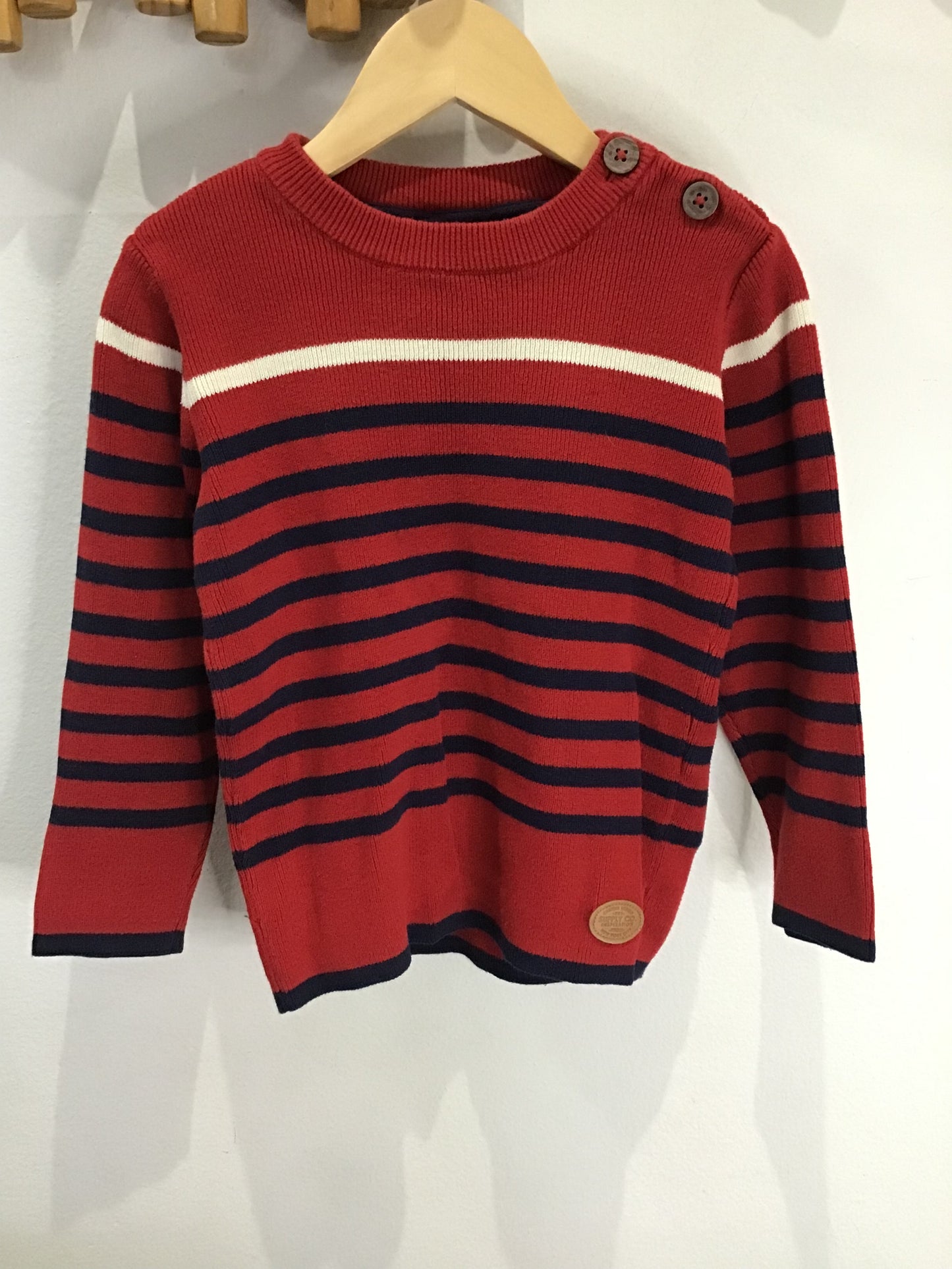 Red stripes sweater 2-4y