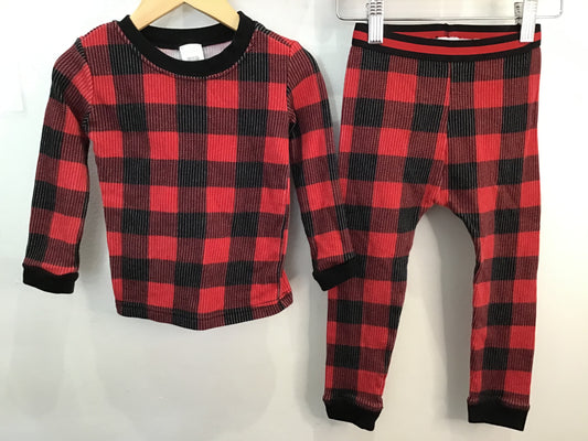 Red checkered lounge set 3y