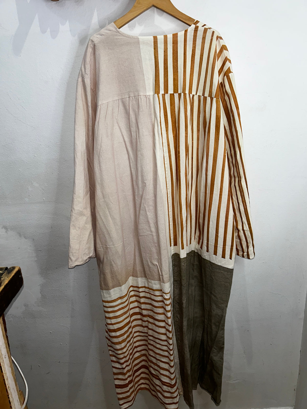 Stripes and colour block midi dress- adult L