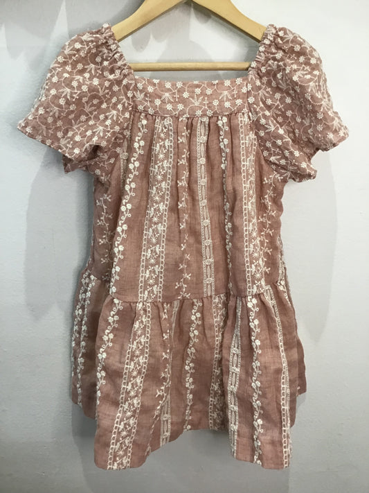 Pink embroidered dres 3-4y