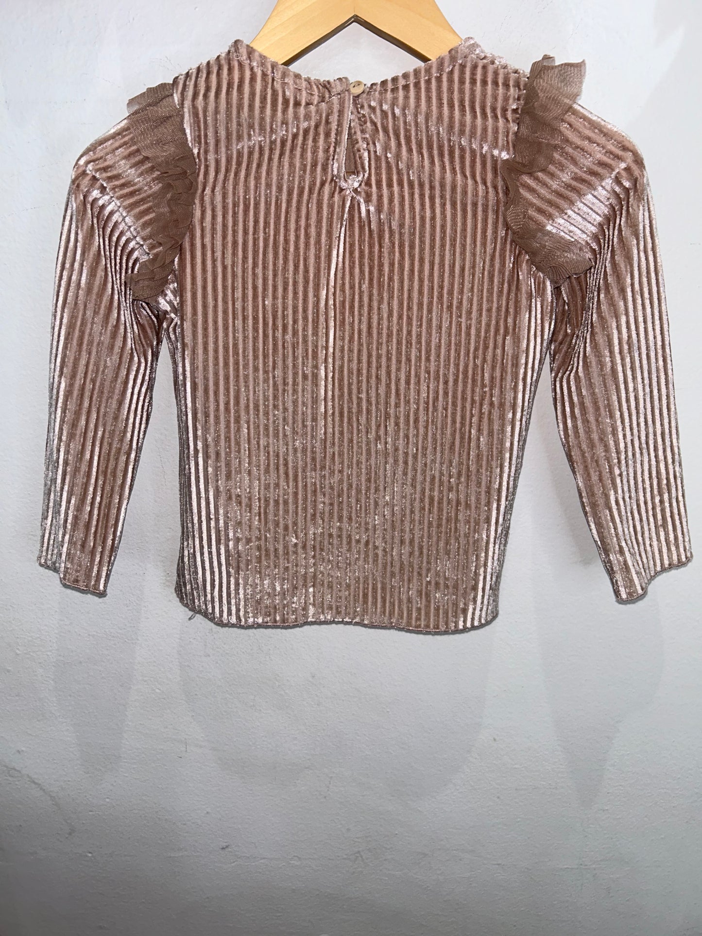 Light pink velvet blouse 2-3y