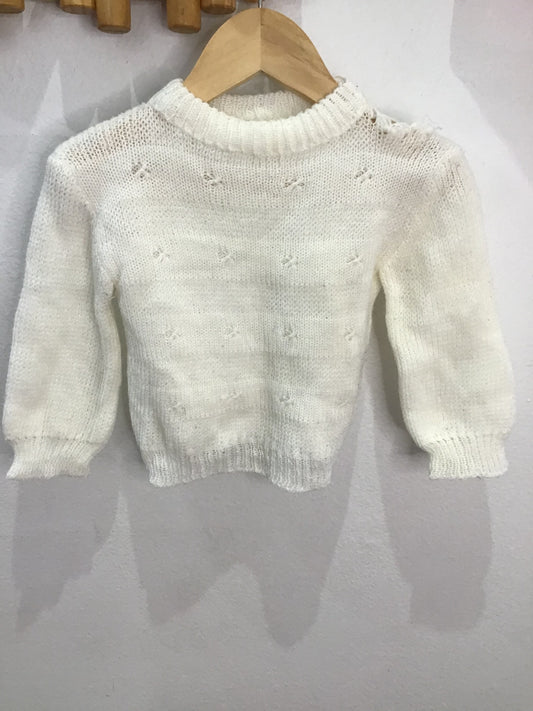Vintage white knit sweater 6m