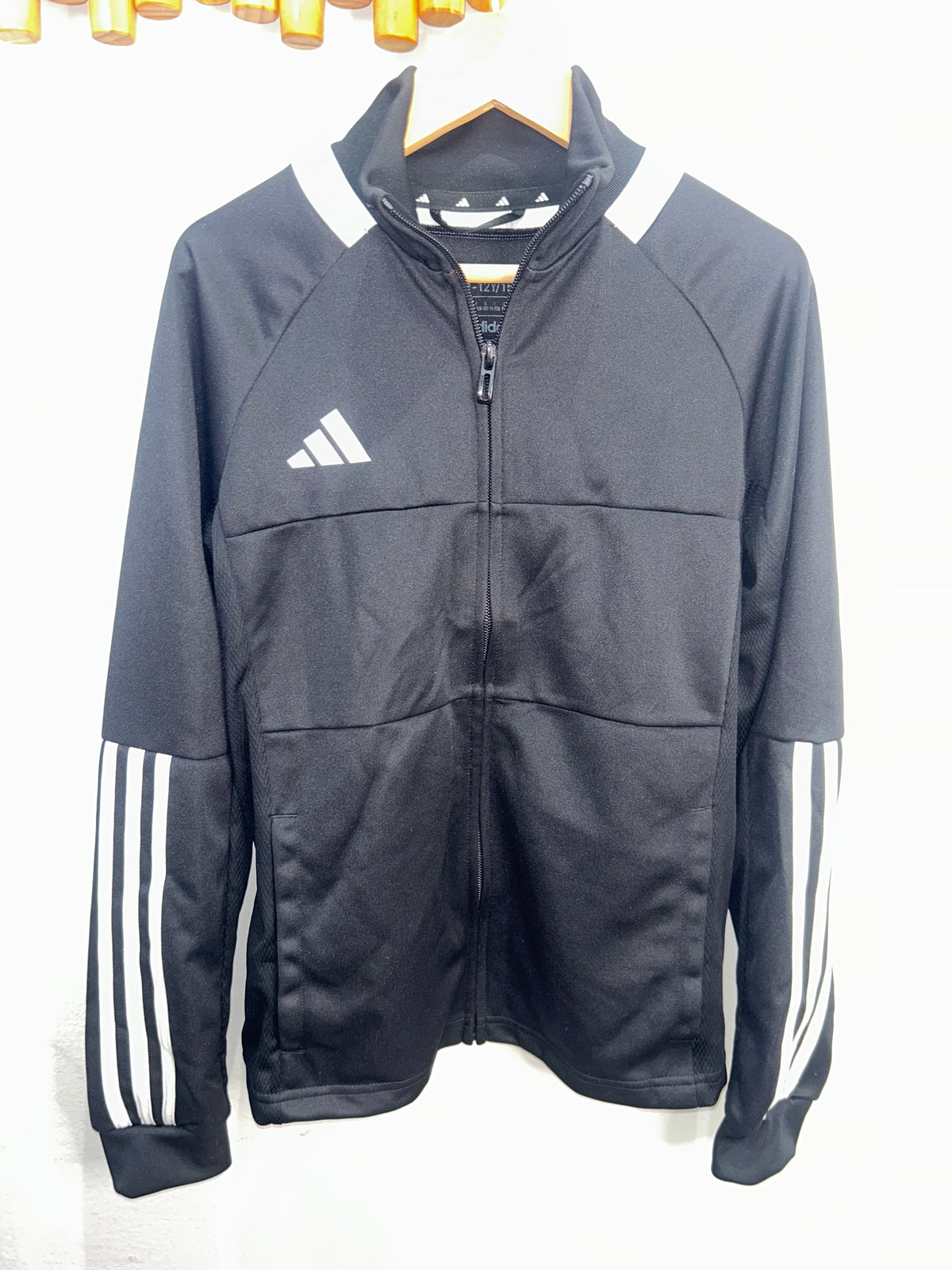 Adidas black zip-up 11-12y