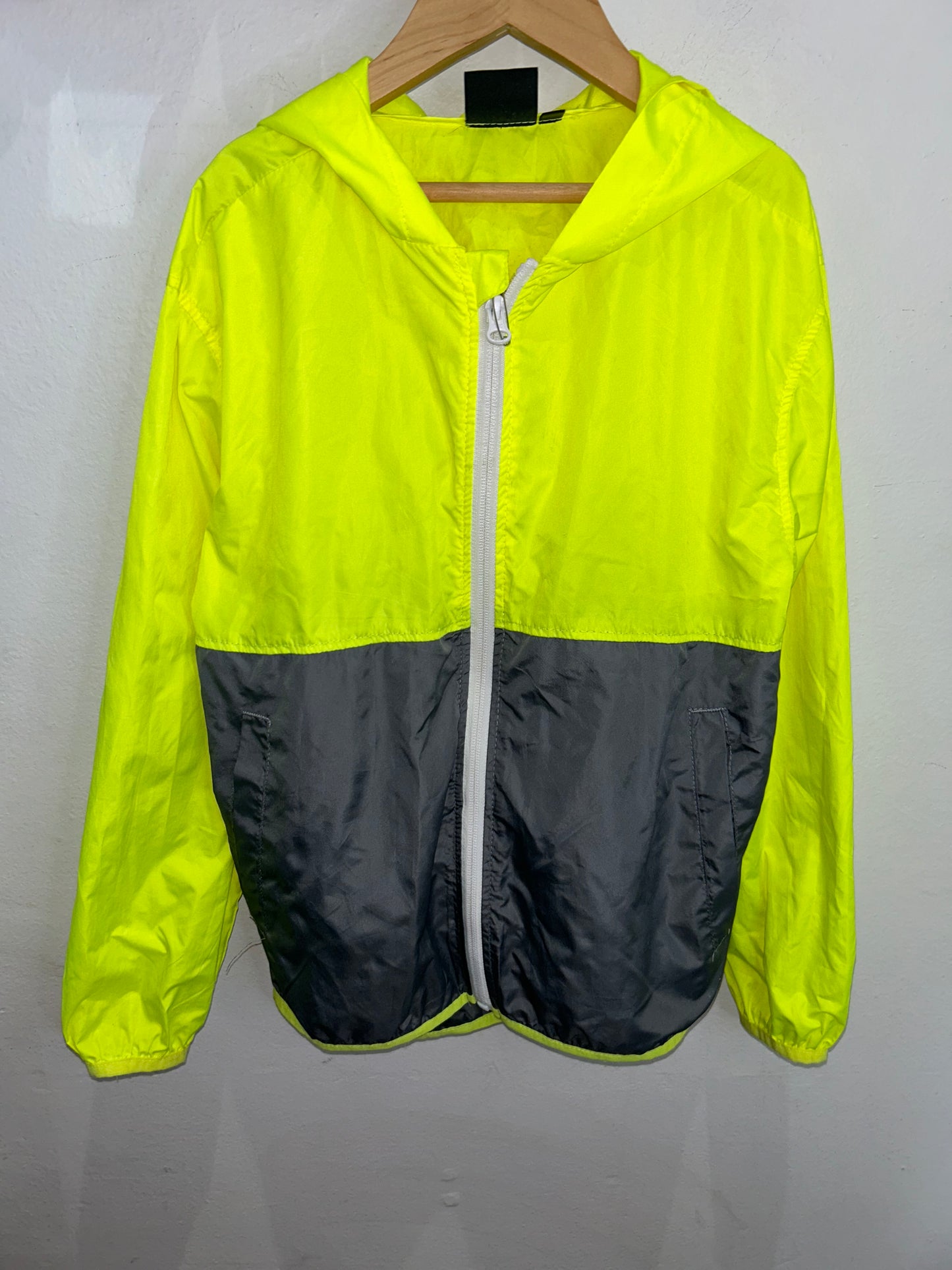 Neon rain jacket 7-8y