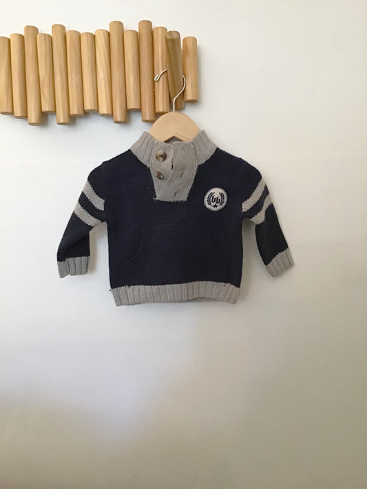 Navy and grey sweater 3-6m