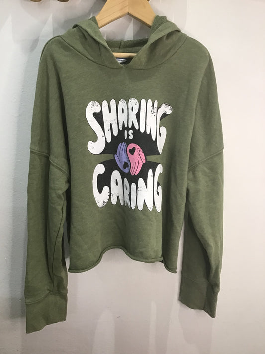 Sharing is Caring crop hoodie 10-12y