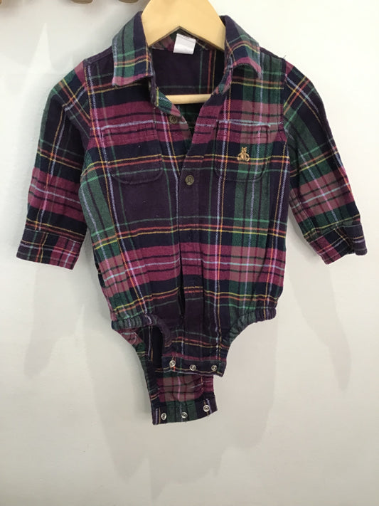 Flannel onesie shirt 6-12m