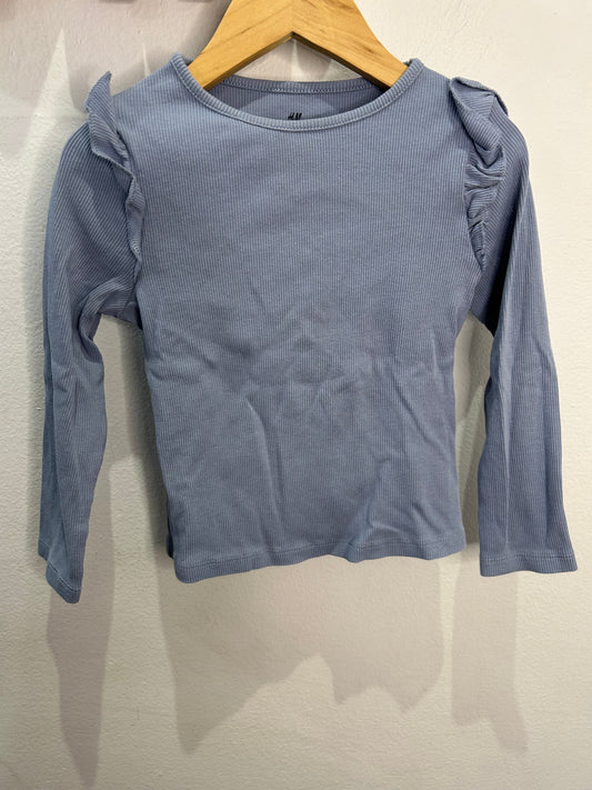 Mute blue ribbed longsleeve 2-4y