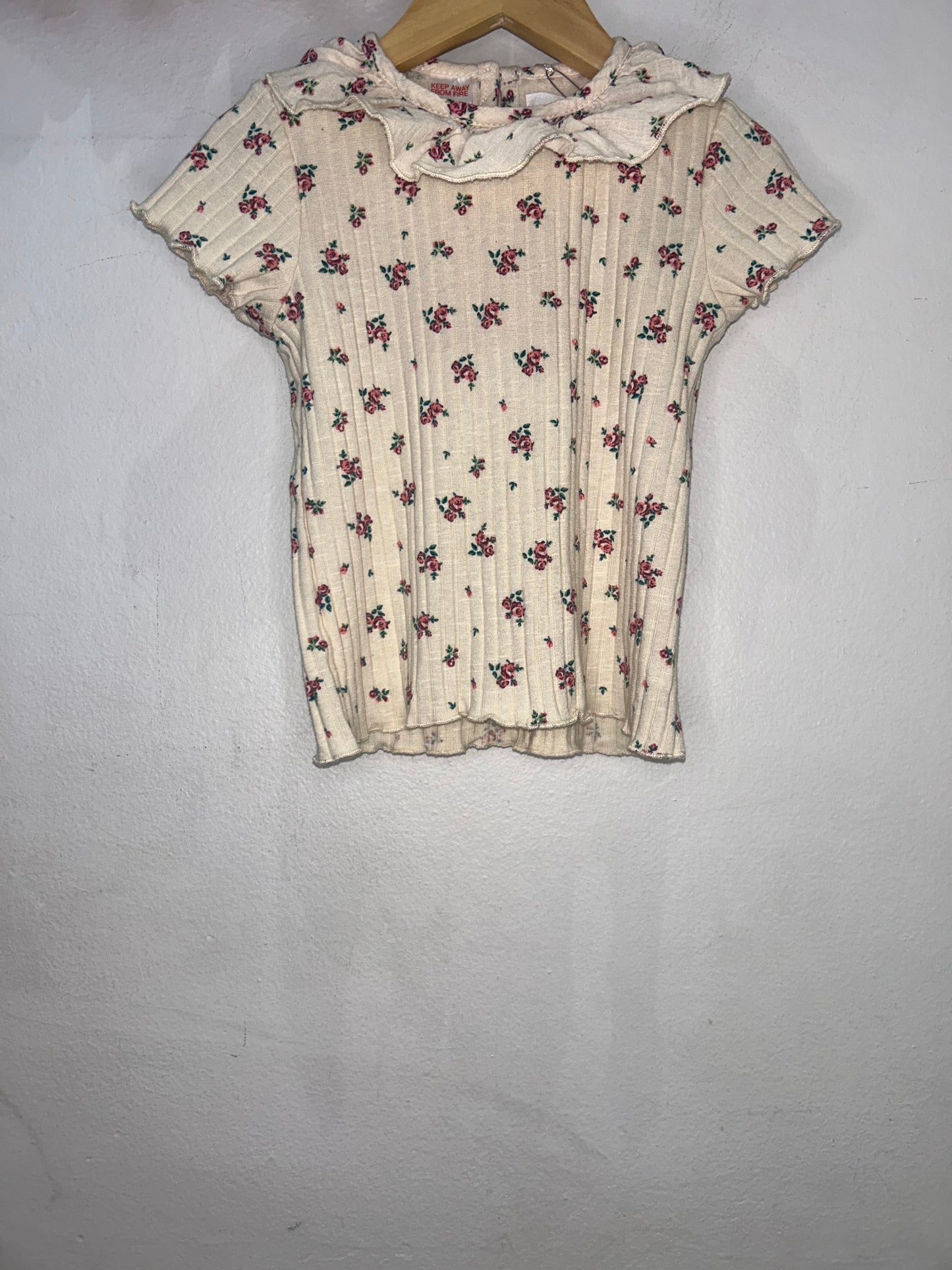 Roses collared tee 4y