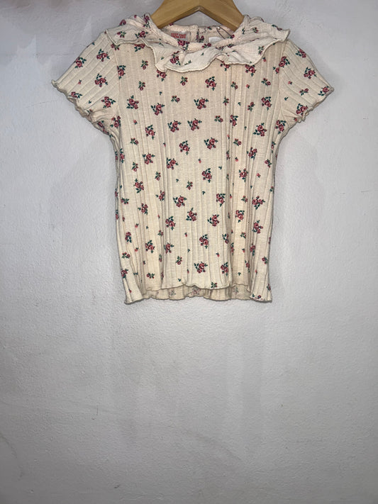 Roses collared tee 4y